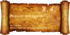 Musics Antigoné névjegykártya